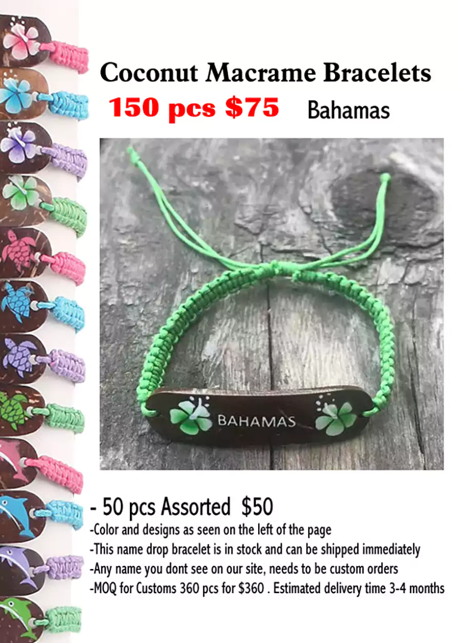 Coconut Macrame Bracelets -Bahamas (CL)